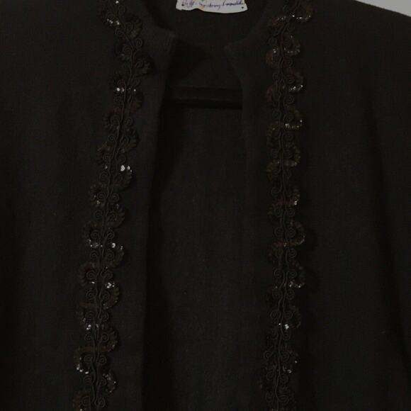 Sidney Gould Size Medium Cashmere Sweater Black Women's  bling - Picture 5 of 9